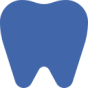 Tooth silhouette in blue color